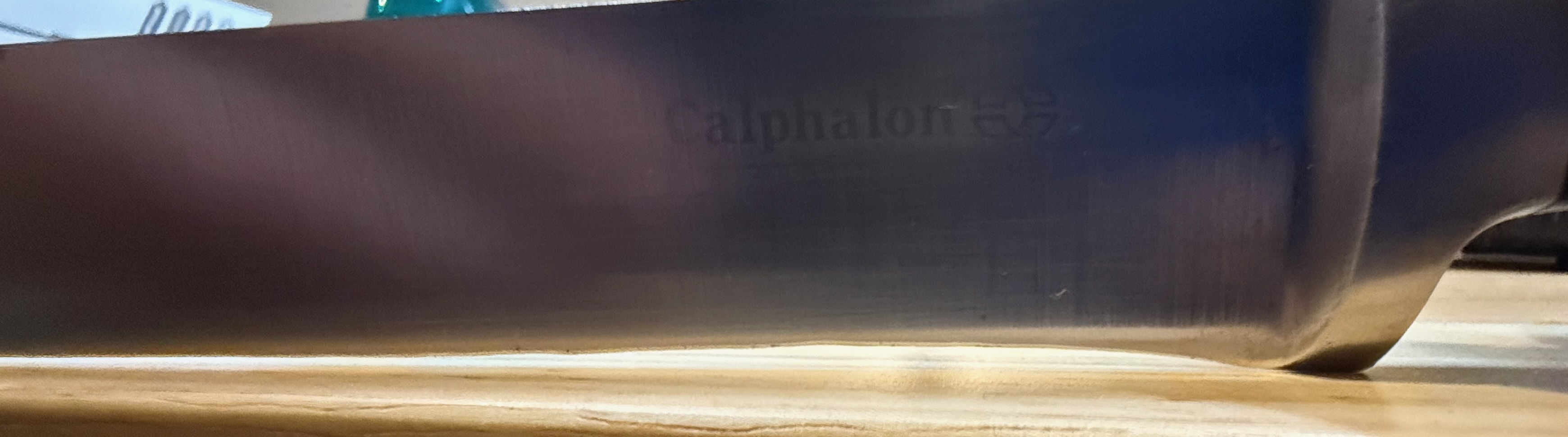 Carving knife before repair – detail of edge damage